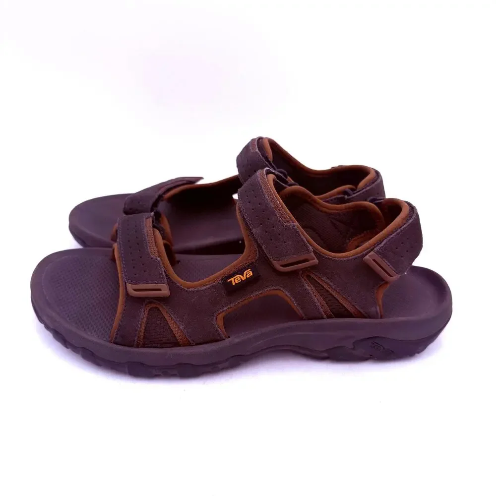 Teva Men's Brown Leather Katavi 2 Slide Sandals Size 11